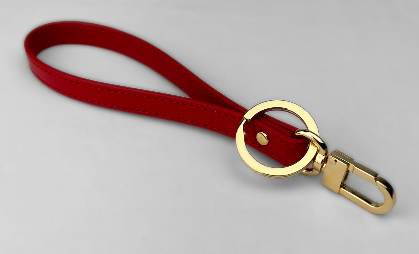 Photo of leather key leash accessory.