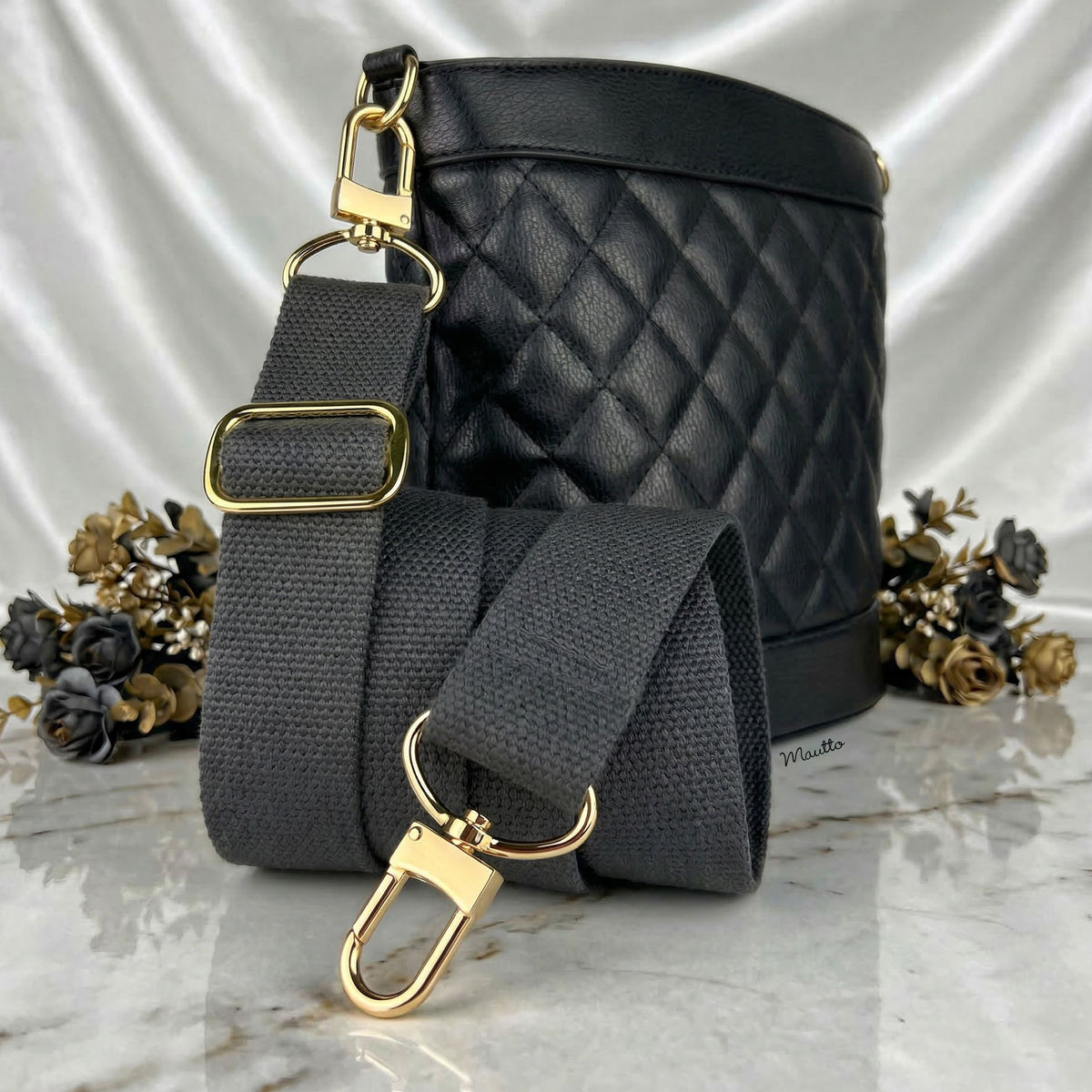 Dark Gray Heavy-duty Fabric Bag Strap Adjustable Shoulder to