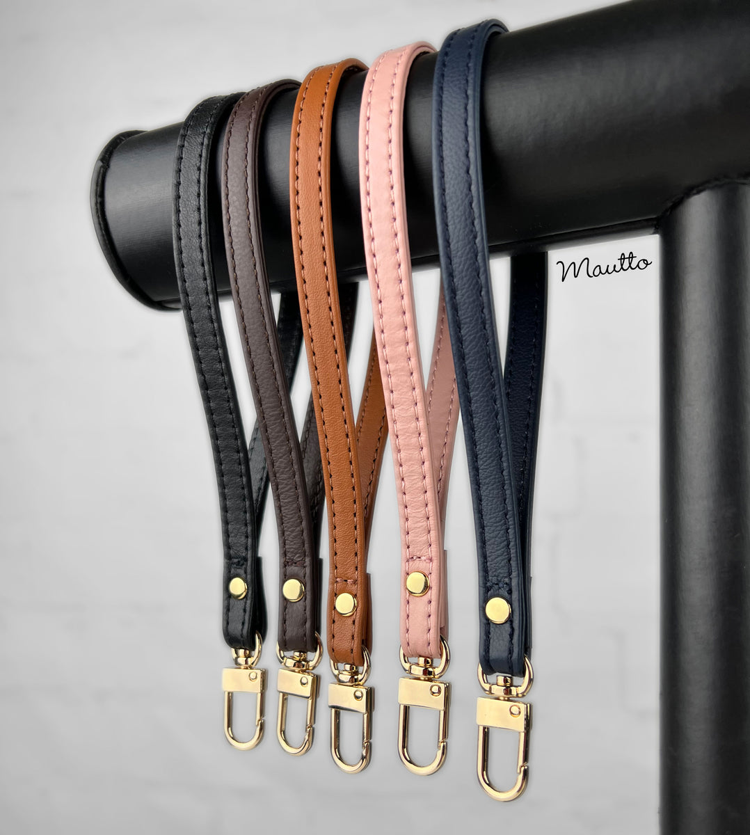 MauttoAccessories Leather Wrist Strap Accessory - Choose Leather Color and Clip Style - 1/2 inch Wide - Hand Made in The USA