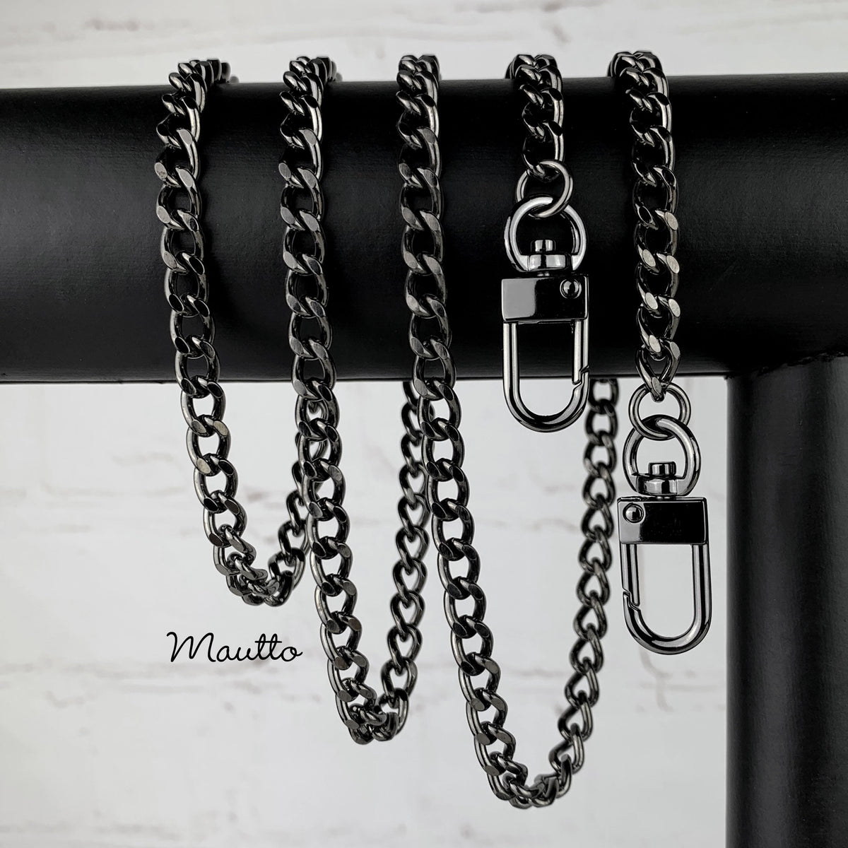 Extra Petite Classy Curb Chain - Luxury Gunmetal/Black Chain Strap