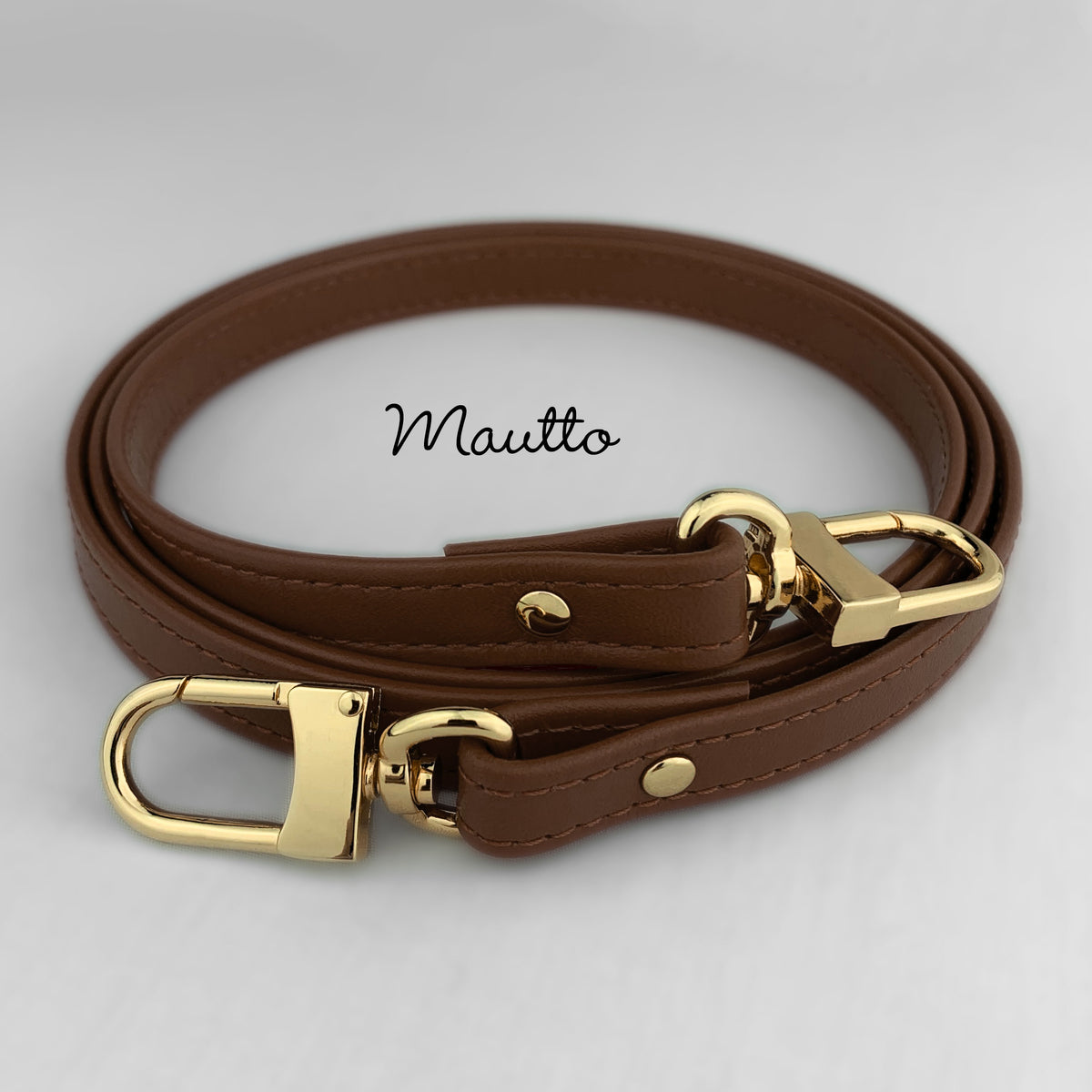 Wide Leather Short Crossbody Strap - Gold-tone or Antique Gold Clips –  Mautto