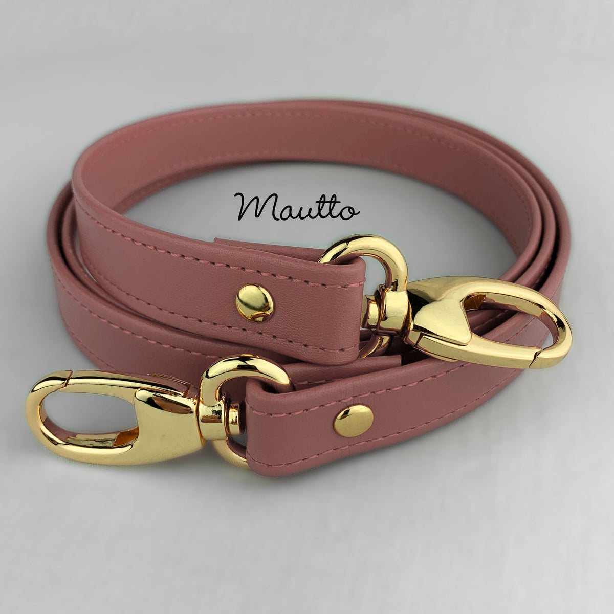 Mautto Black Leather Strap (13mm Petite Width) for LV Pochette, Alma, Eva Etc 20 Short Shoulder / Gold-Tone