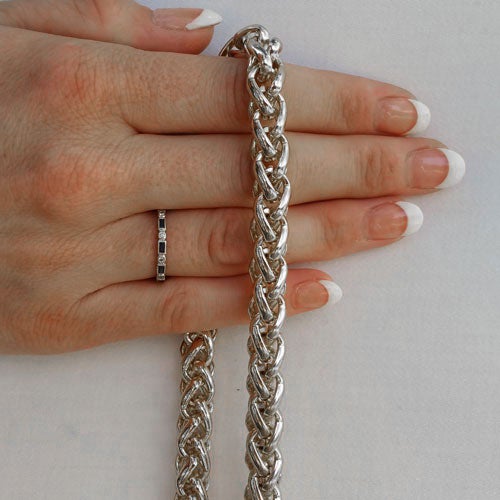 Twisted Braid Chain - Silver/Chrome Chain Luxury Strap for Petite Bags –  Mautto