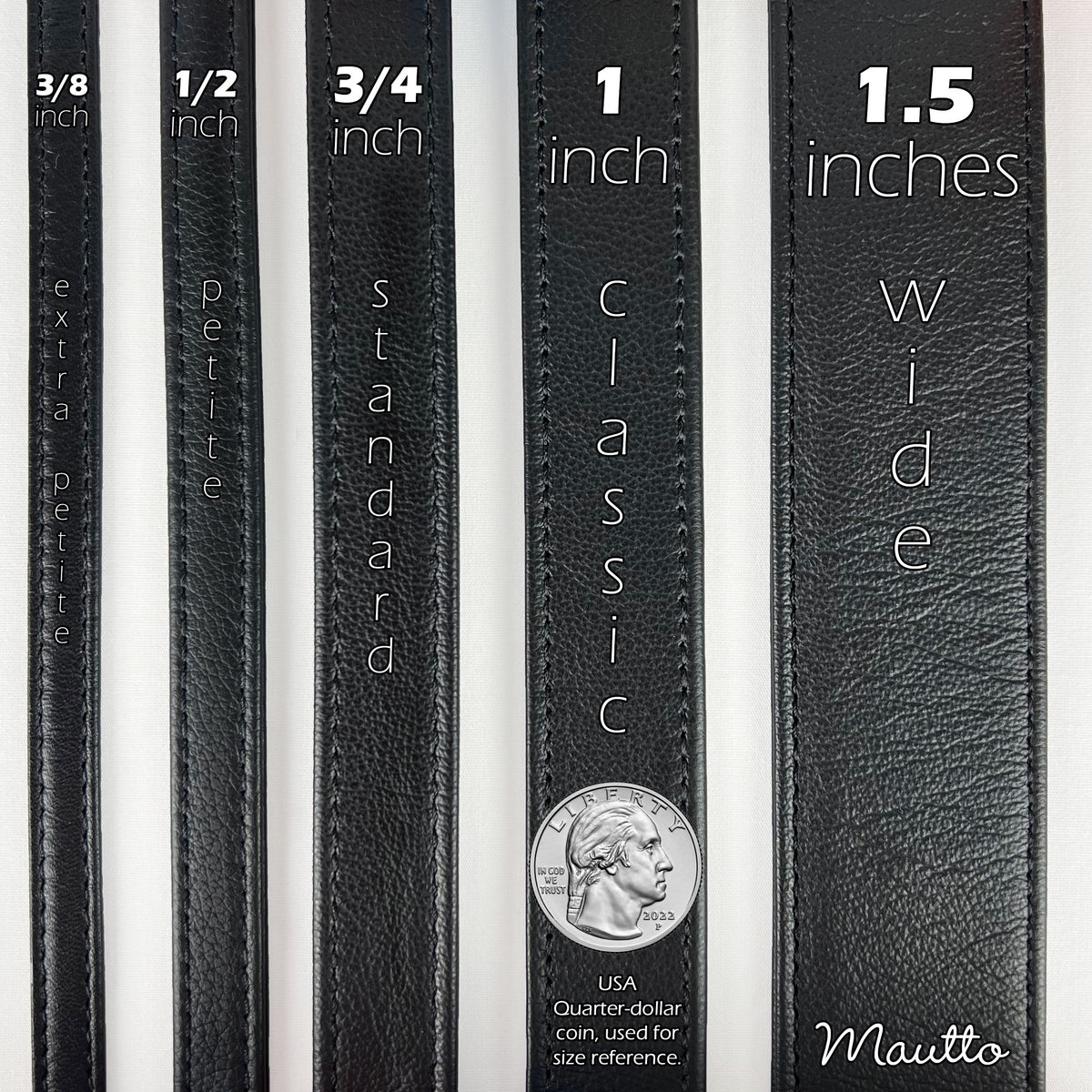 Mautto Black Leather Strap (13mm Petite Width) for LV Pochette, Alma, Eva Etc 20 Short Shoulder / Gold-Tone