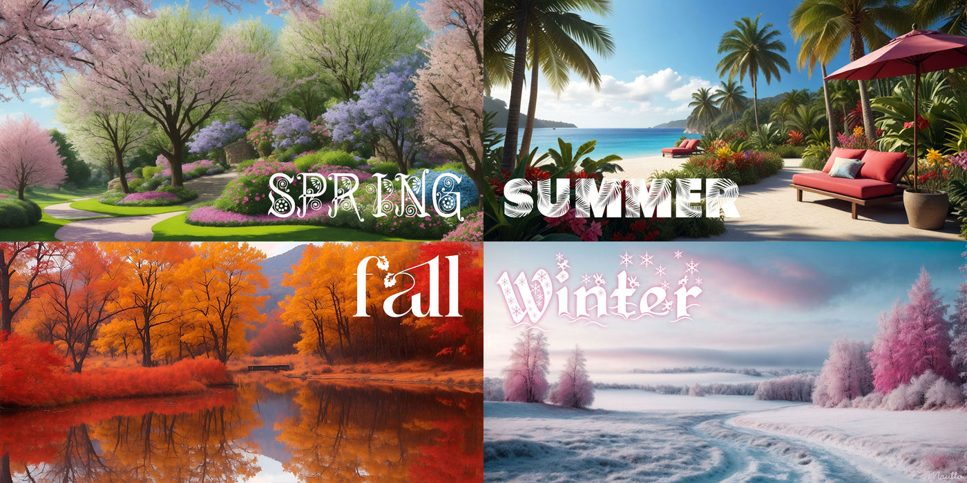 Photo showing all 4 seasons color palettes.
