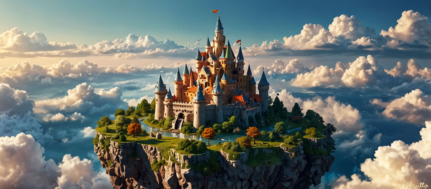 Enchanted fairytale castle in the sky.