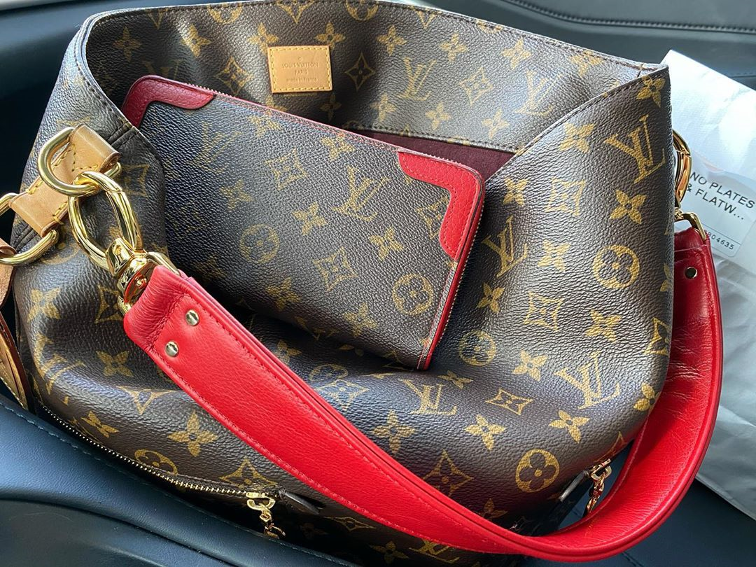 louis vuitton bag with red accents