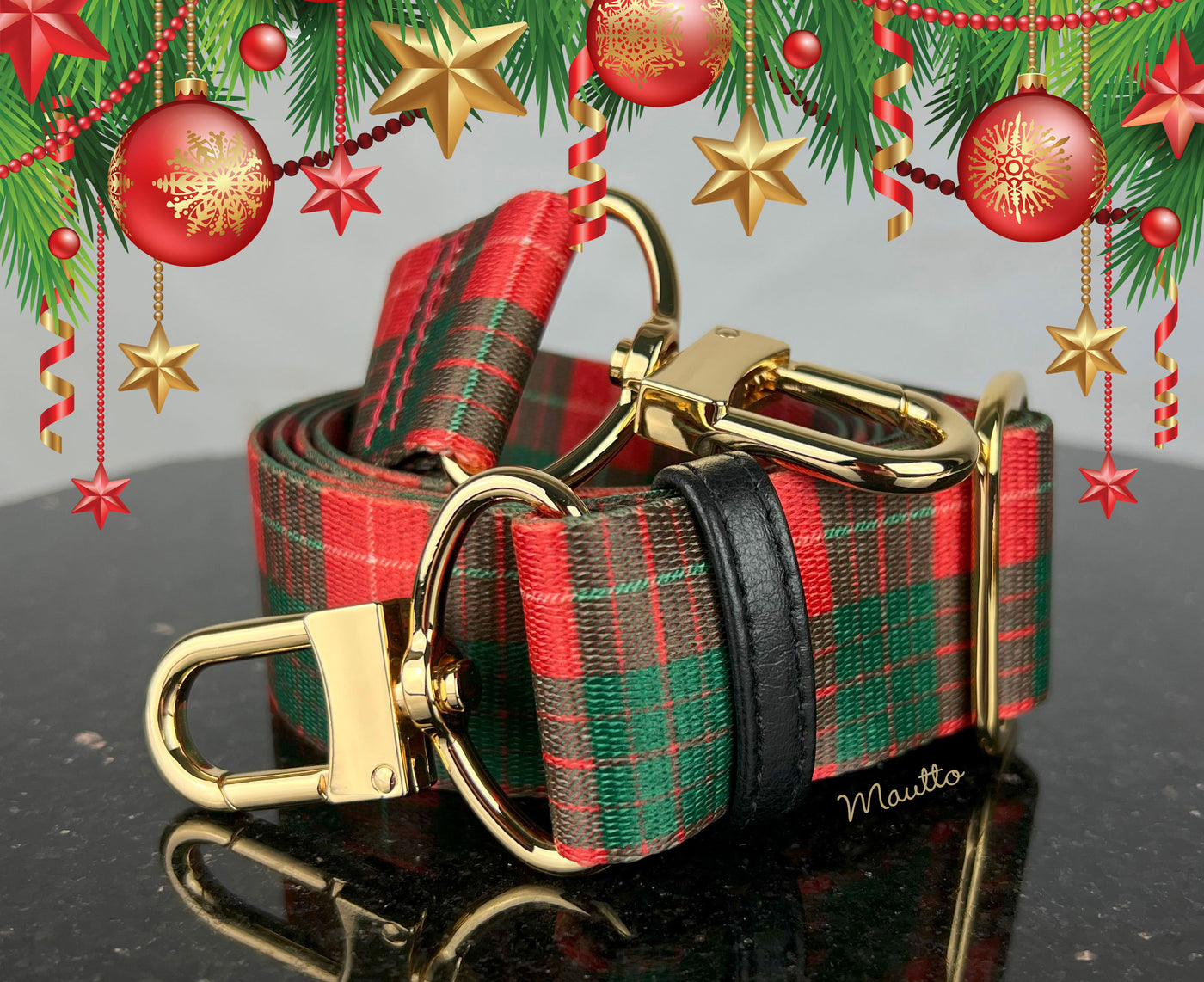 Make Your Bag Holiday-Ready with a Classic Red and Green Plaid Strap