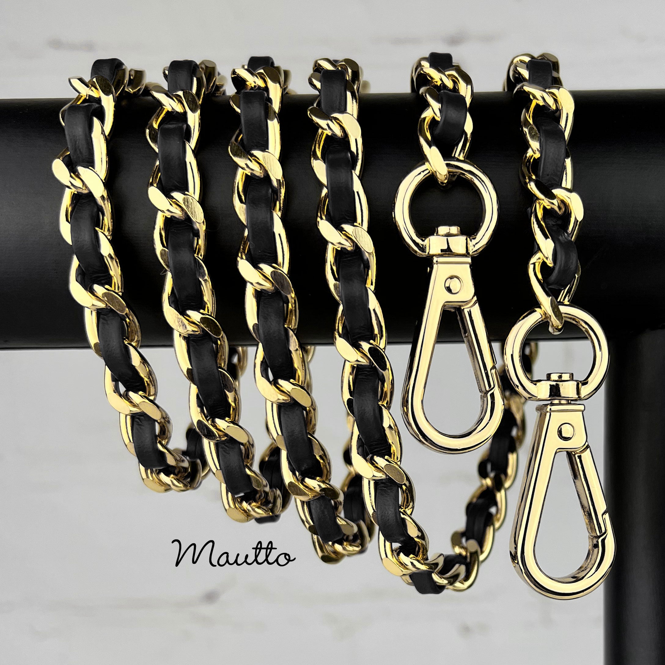 Leather Covered Chain Strap