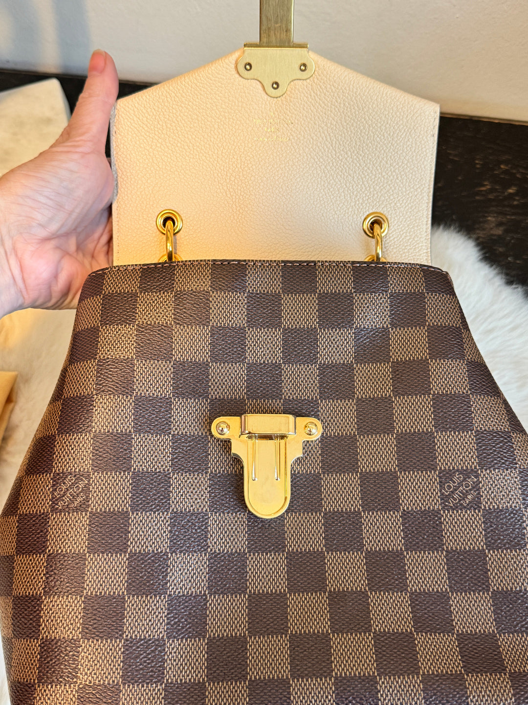 Louis Vuitton Clapton Backpack Damier Ebene/Creme – Mautto