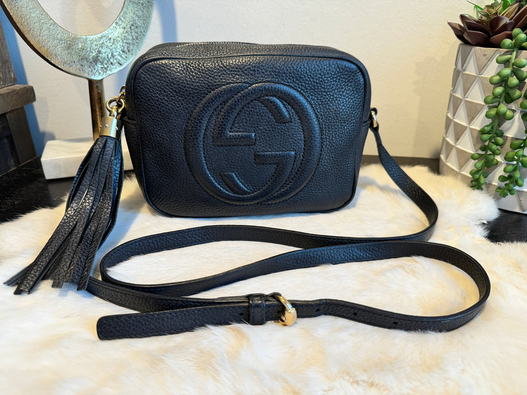 GUCCI ダークブルー ヘアバンド 保存袋付き GUCCI ダークブルー ヘアバンド 保存袋付き GUCCI Soho Disco Black