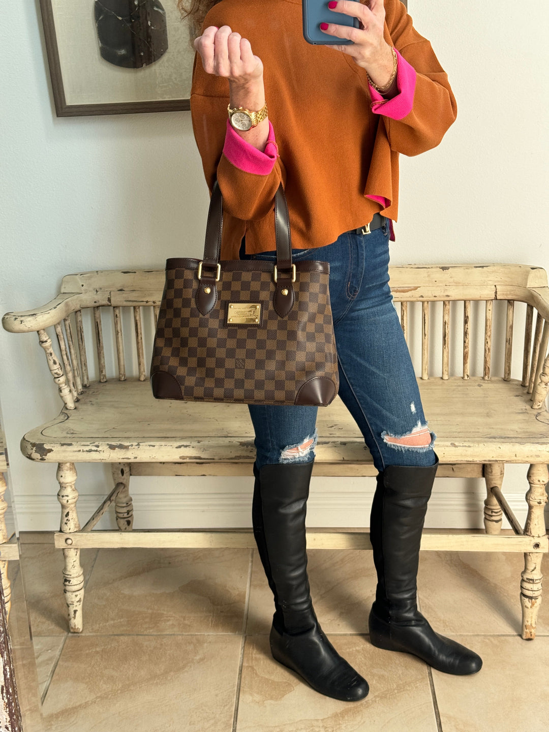 Louis Vuitton Damier Ebene Hampstead PM Tote – Mautto