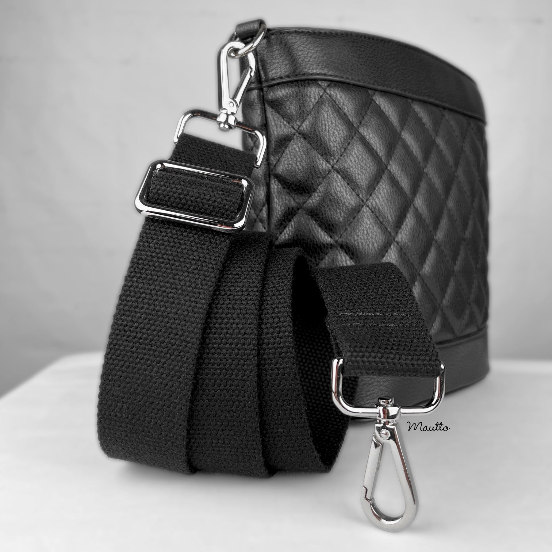 Small Crossbody Bag For Women - Cotton Canvas Zipper Purse, Adjustable Strap, Trendy Shoulder Bag (Black)
