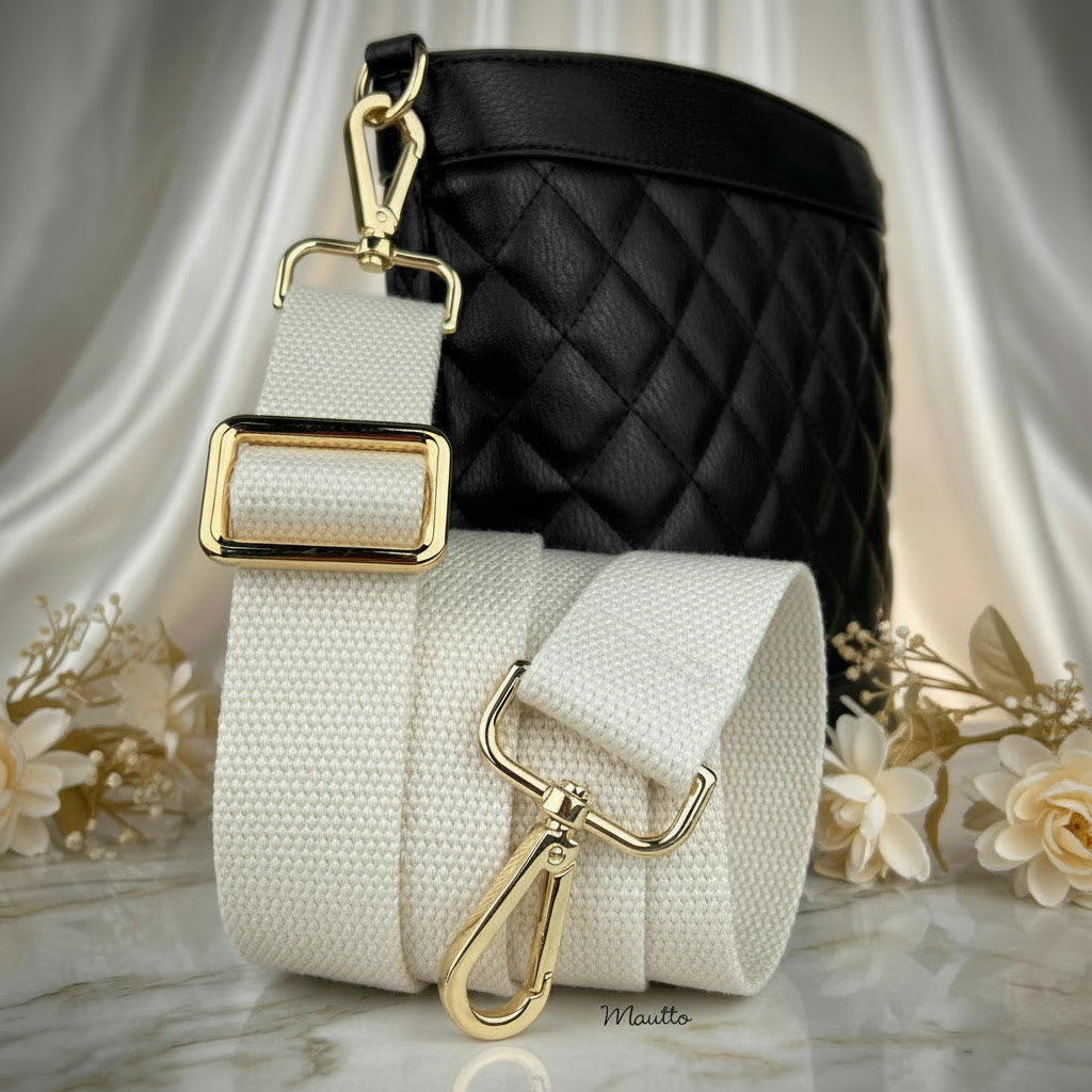 Beige Cream Heavy-duty Fabric Strap Adjustable Shoulder to