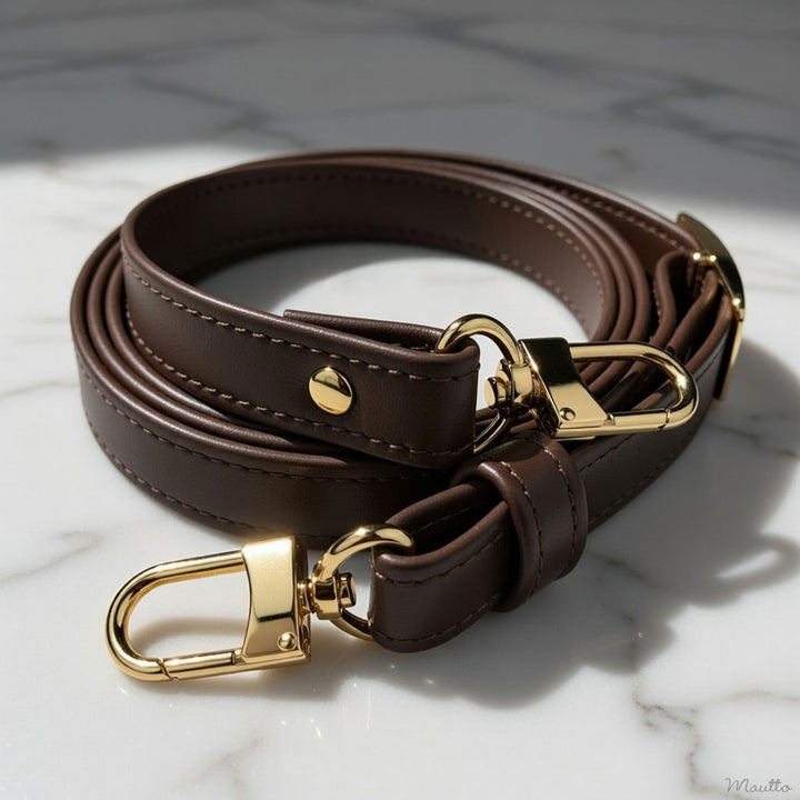Dark Brown Adjustable Leather Strap for LV DE Speedy, Noe, Metis