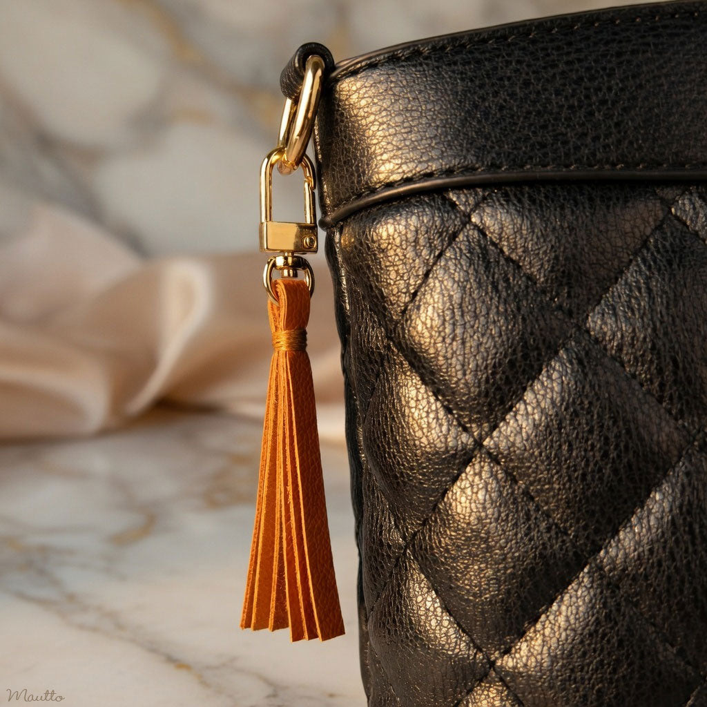 Leather Zipper Pull / Mini Tassel Accessory / Handbag Tassel  display picture 1