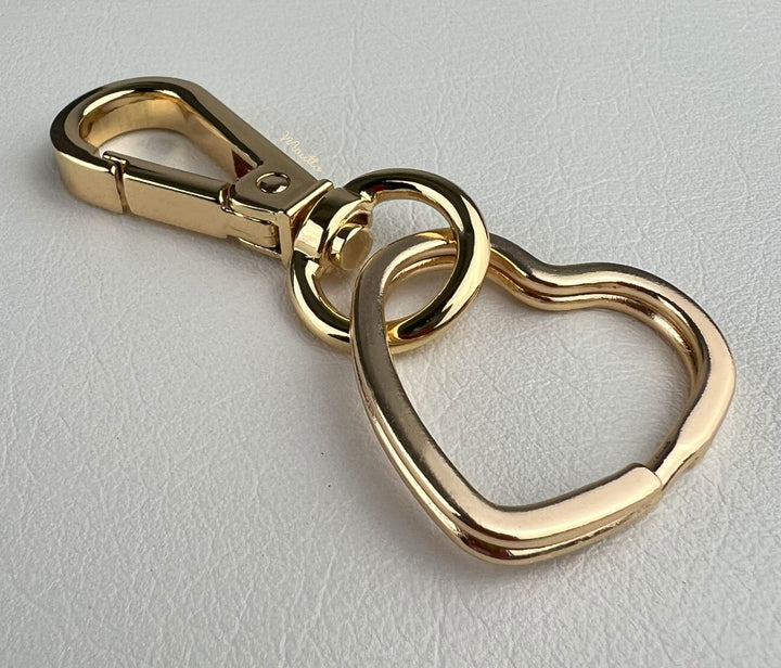 Heart Shape Keychain Accessory Clip for Keys, Charms, Wallet and
