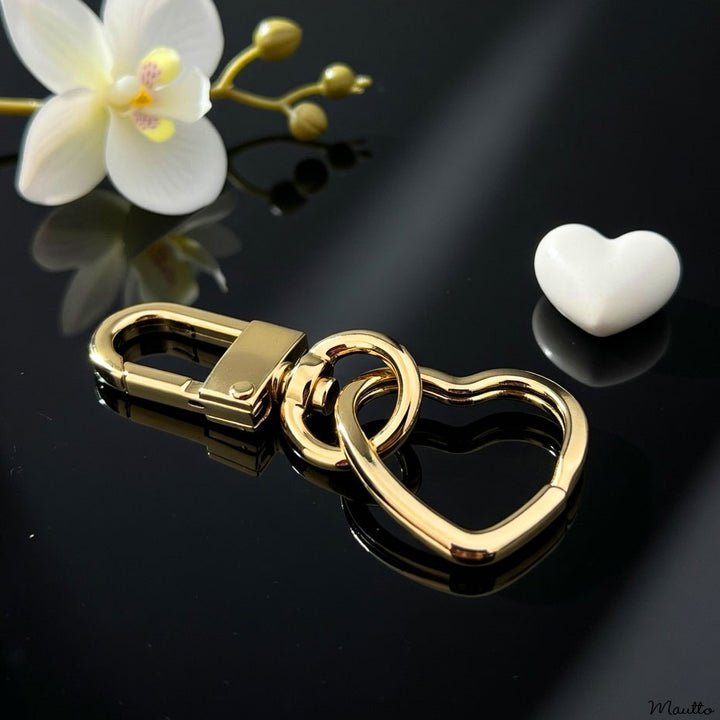 Heart Shape Keychain Accessory Clip for Keys, Charms, Wallet and