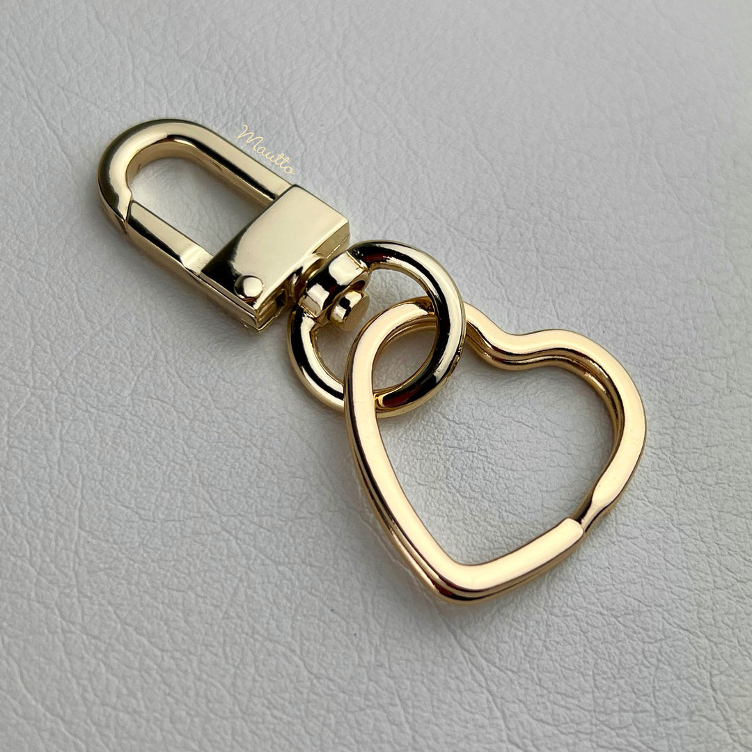 Heart Shape Keychain Accessory Clip for Keys, Charms, Wallet and