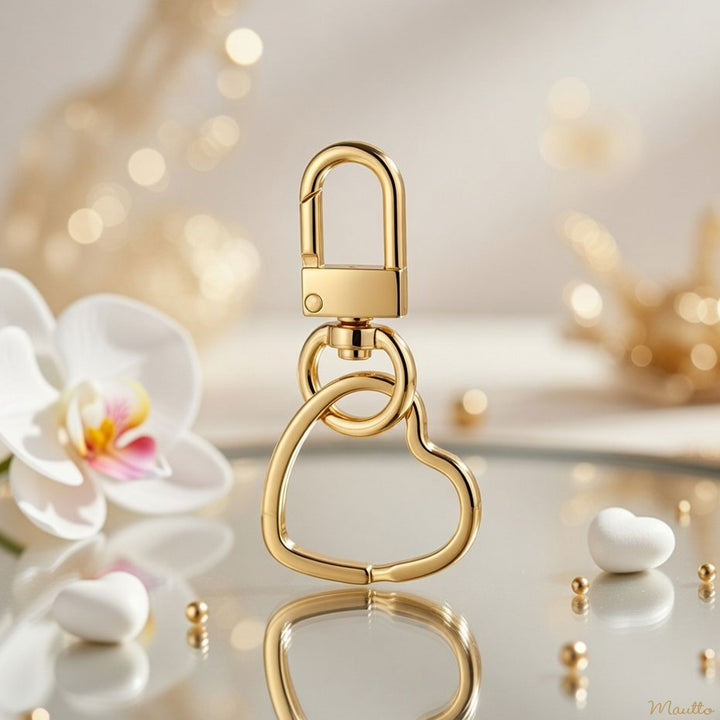 アクセサリー mi-cha Heart Shape Keychain Accessory Clip for Keys, Charms, Wallet and