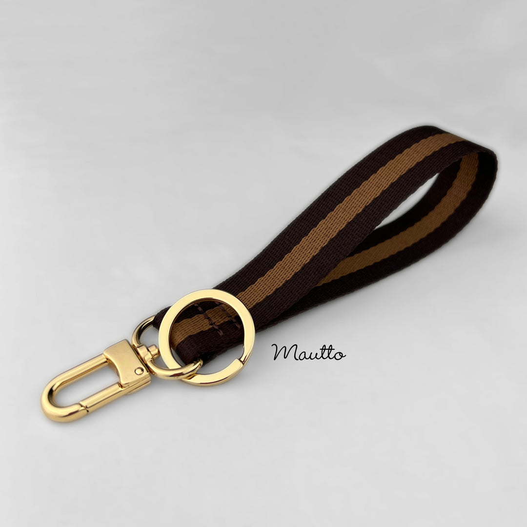 VanEnjoy Full Grain Leather Wristlet Strap With 2 Locks – 13\" Coffee-Silver Keychain Strap For Bags - View #4