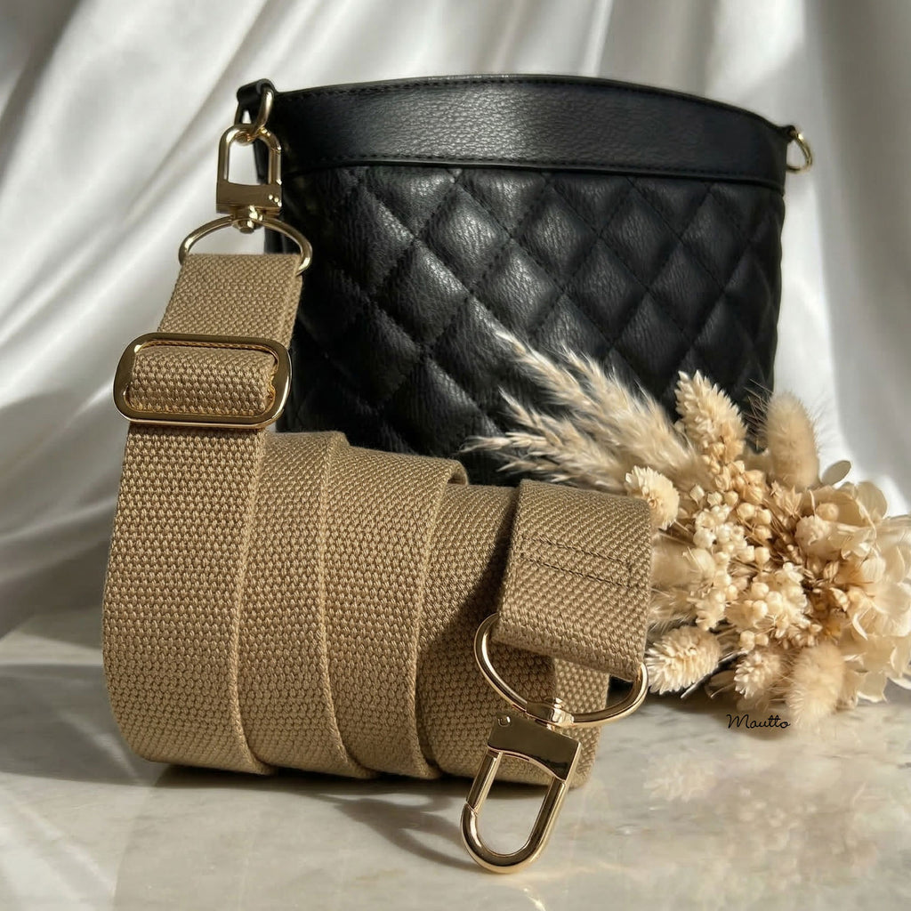 Tan Heavy-duty Fabric Bag Strap / Adjustable Shoulder to Crossbody