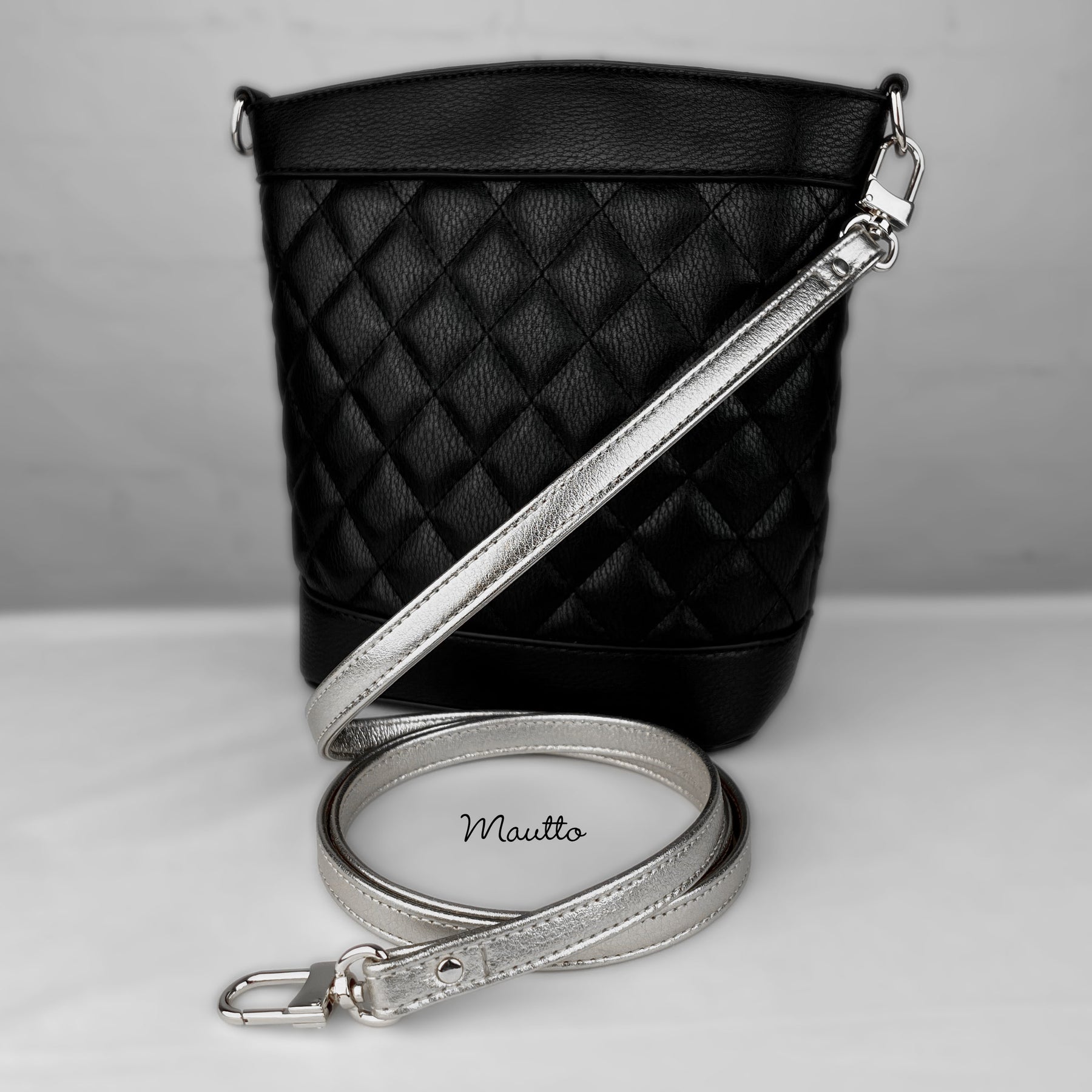 Metallic Silver Leather Strap - Shimmering Iridescent Leather – Mautto