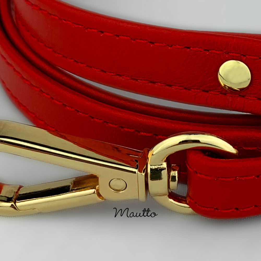 Red Leather Strap for Purse or Handbag - Customize Your Length – Mautto