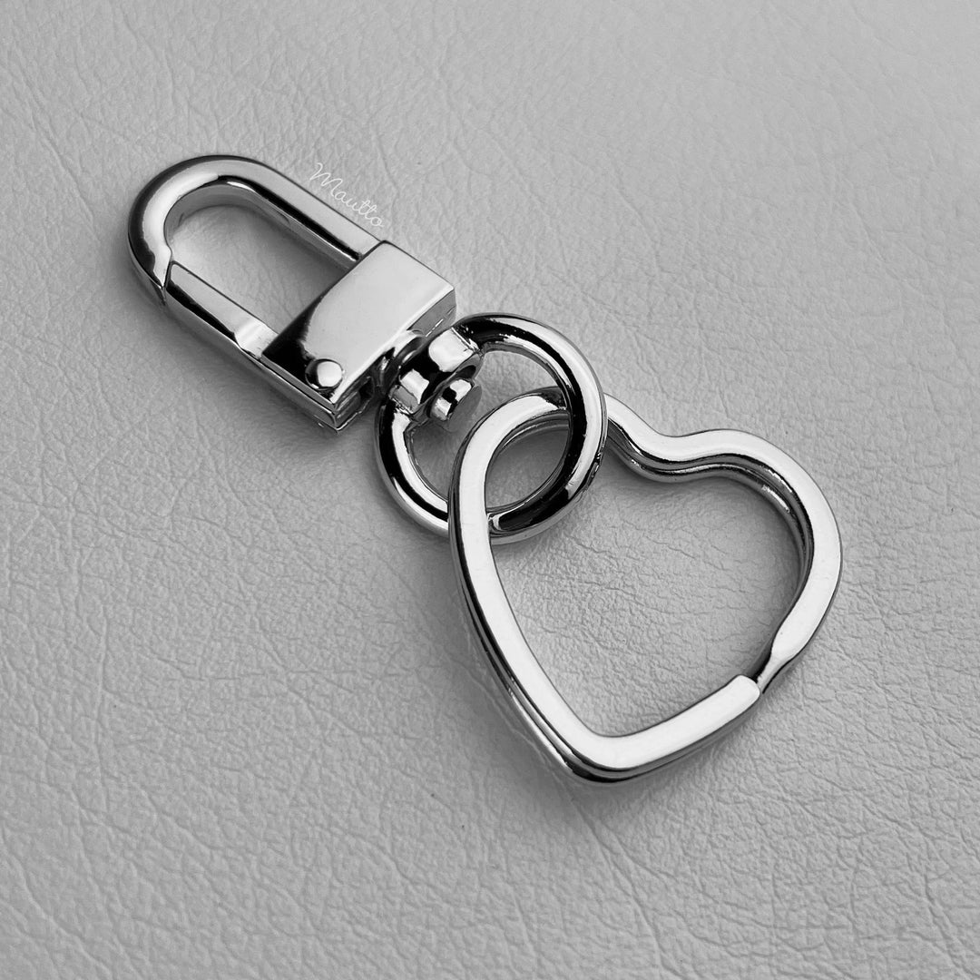 Heart Shape Keychain Accessory Clip for Keys, Charms, Wallet and