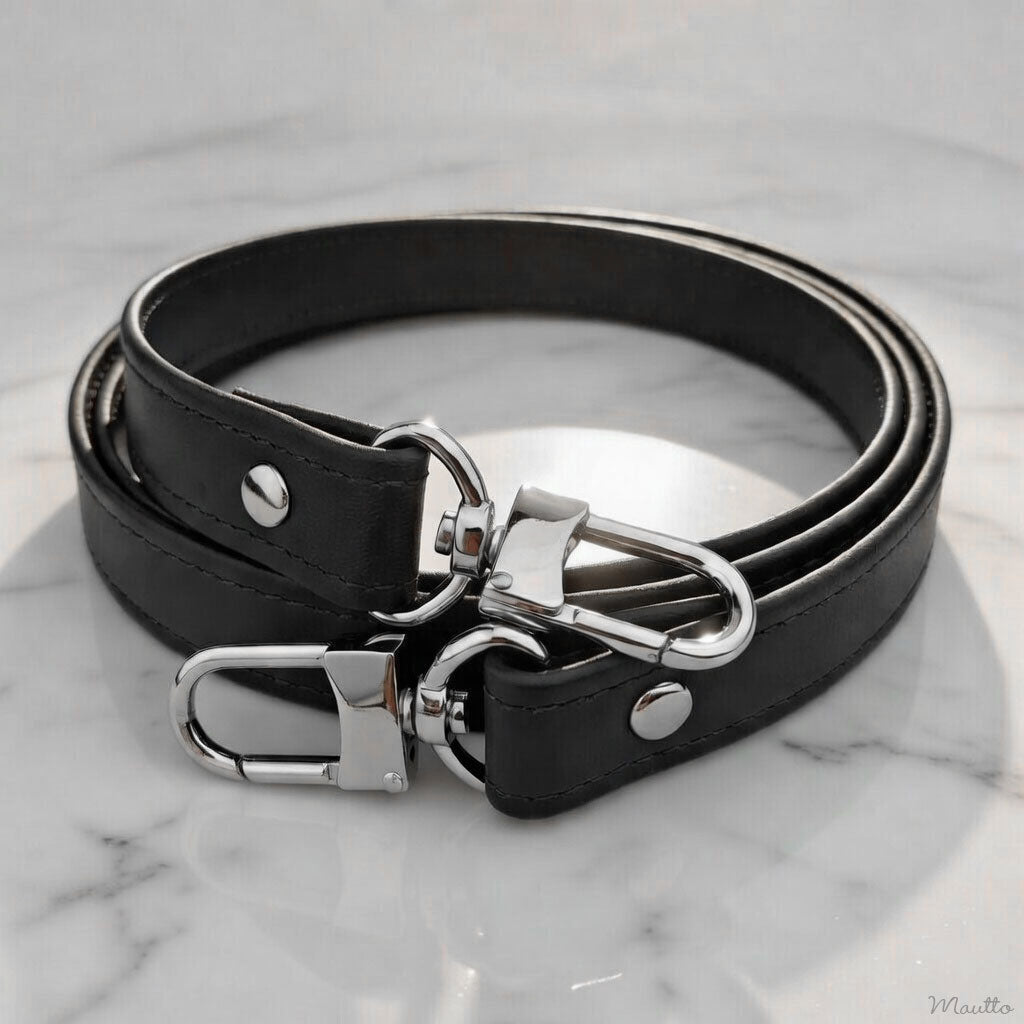 Black Leather Strap (19mm Width) for LV DE Speedy, Noe, etc – Mautto