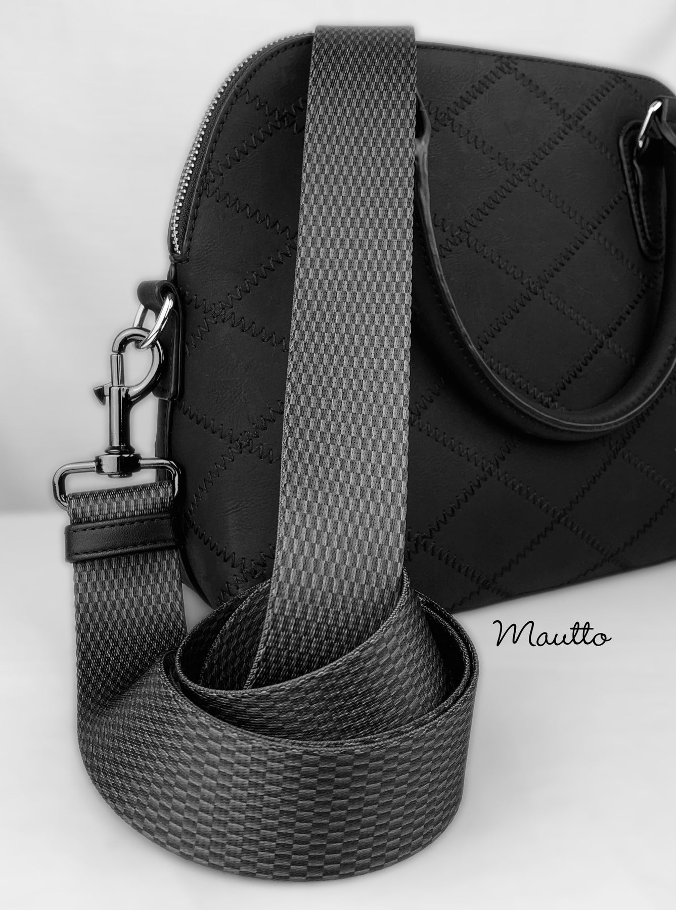 Black Adjustable Leather Strap for LV Pochette, Alma, Eva, Croisette, etc -  Petite 1/2 inch (13mm) Wide
