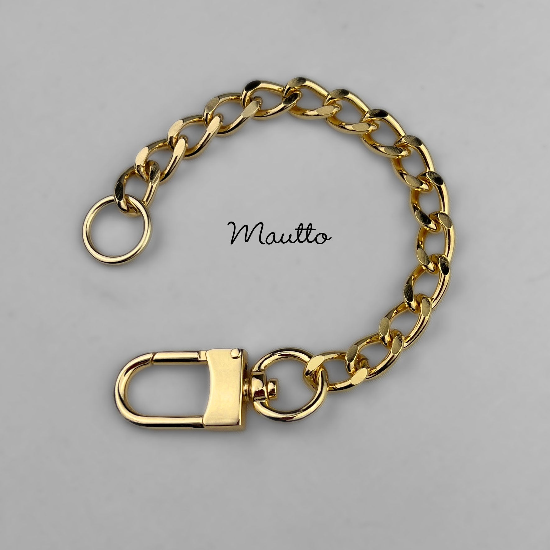 Mautto Chain Strap Extender Handbag Accessory with Purse Keyring Tether Gold-Tone