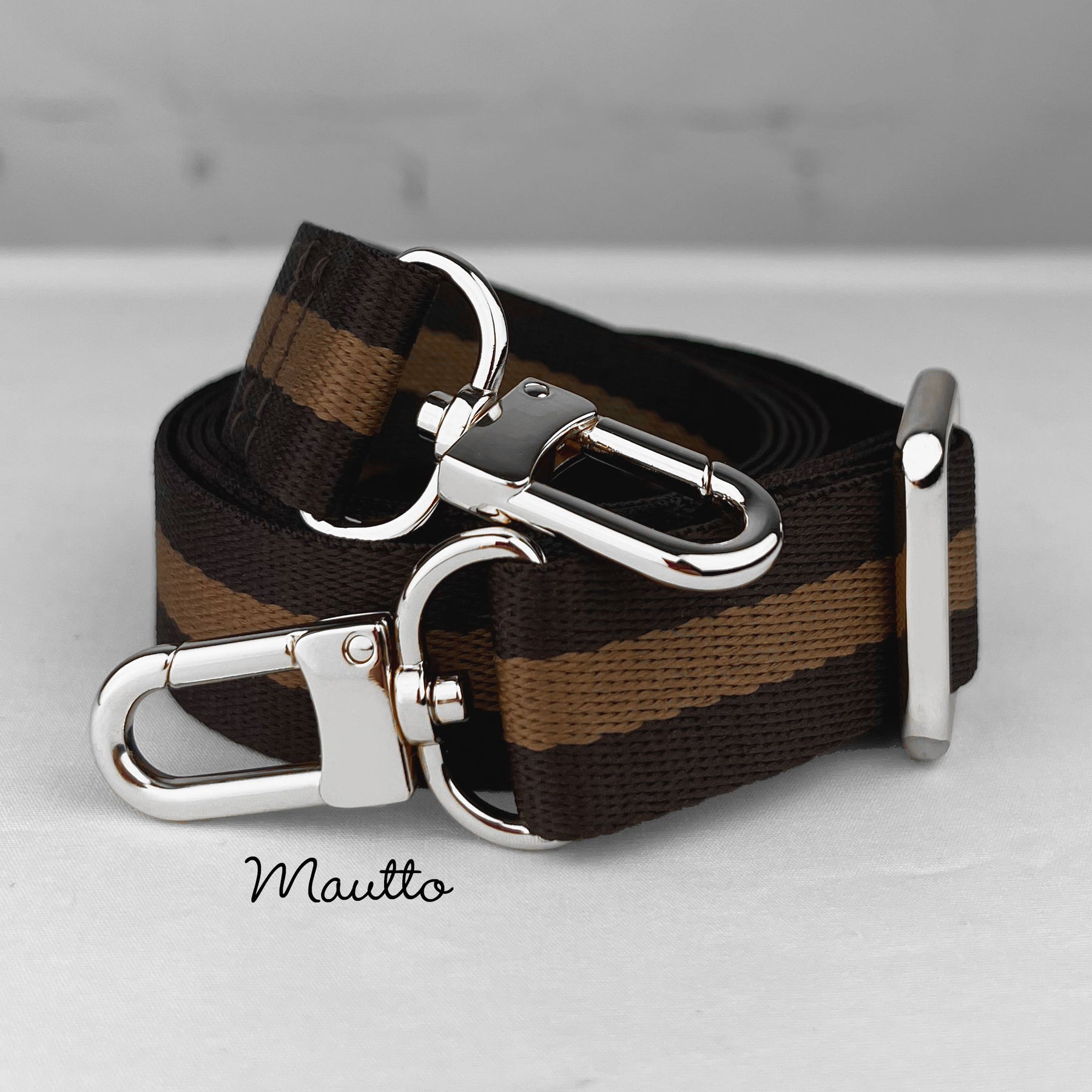 Crossbody Strap - Black and Silver Gold Hardware