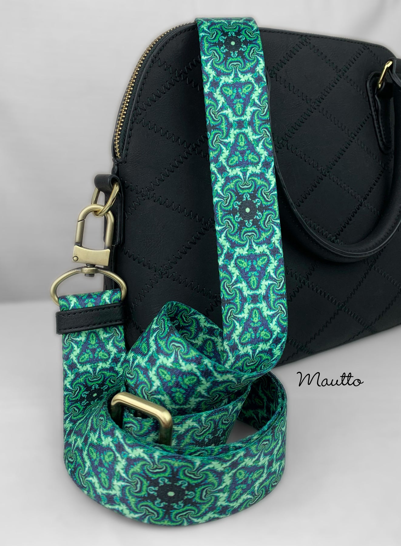 Emerald Kaleidoscope Pattern Strap - Adjustable Shoulder to Crossbody –  Mautto