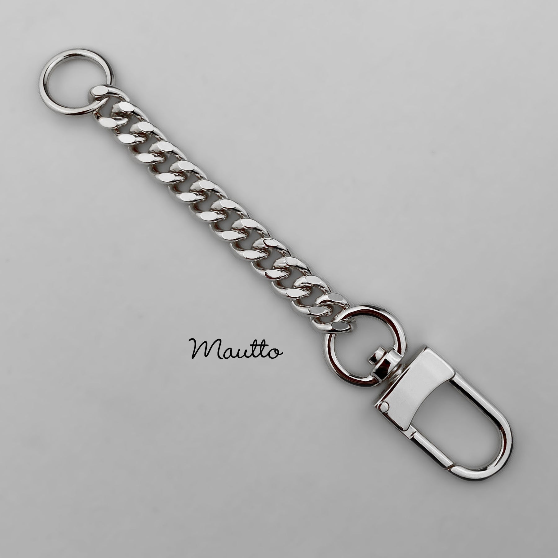 Mautto All-in-One Chain Accessory: Strap Extender, Key Fob Tether, Key Chain Silver-Tone / 8 Inches