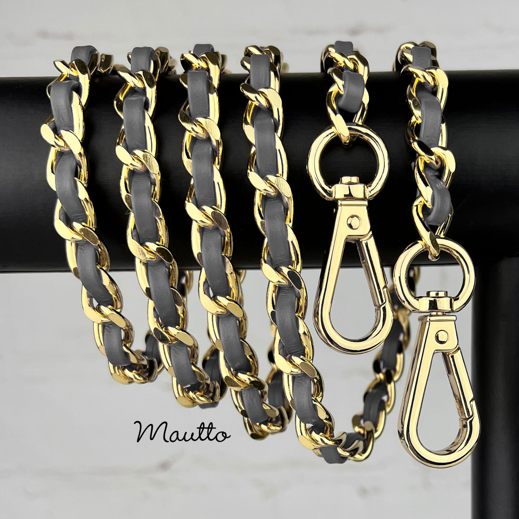 Mautto Rolo Link Chain Strap - Light Gold Luxury Strap for Purses & Handbags 50 Crossbody / none; Chain Only