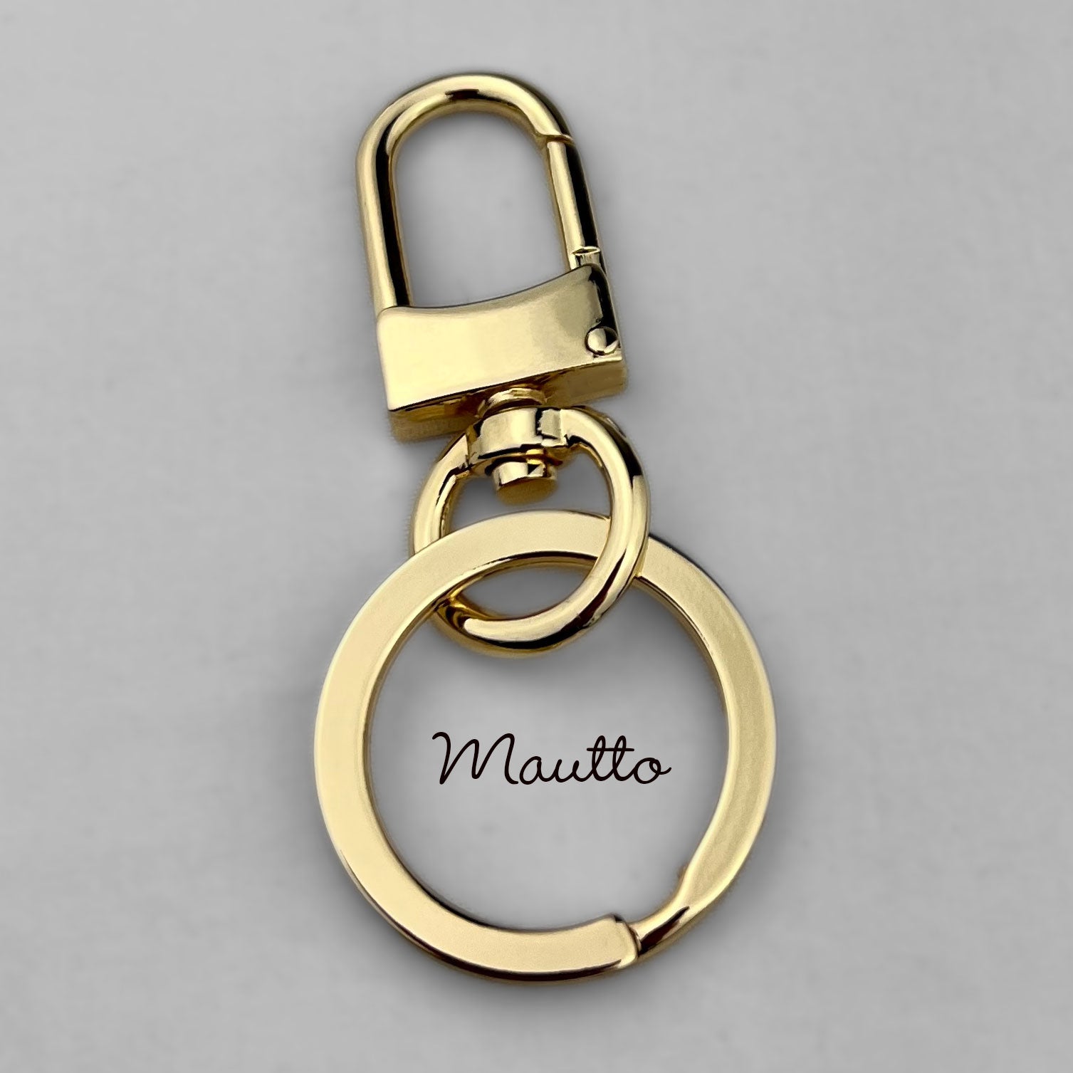 Mautto Key Ring/Chain Accessory with Swiveling Clip - LV Key Accessory Gold-Tone