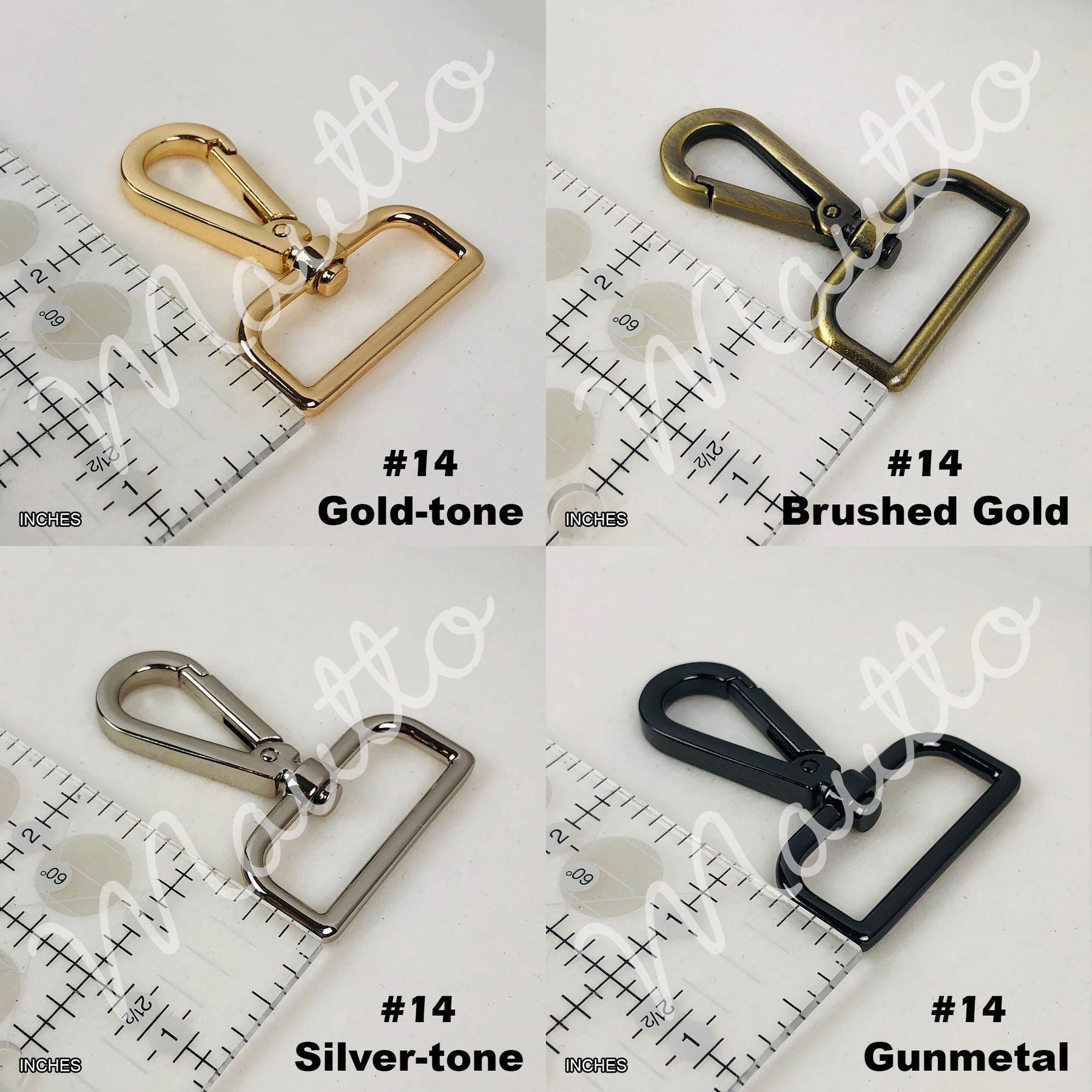 MauttoAccessories Bag Charm Purse Charm Chain - Gold or Silver - Mini Classy Curb Diamond Cut Chain - Swivel Clasp + Keyring