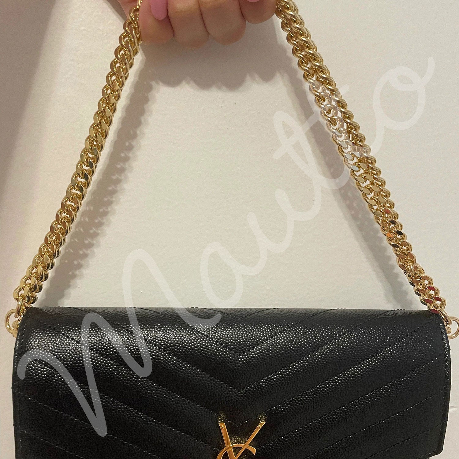 Lst89 Luxury Designer Handbags Handle Gold Chain Strap Genuine