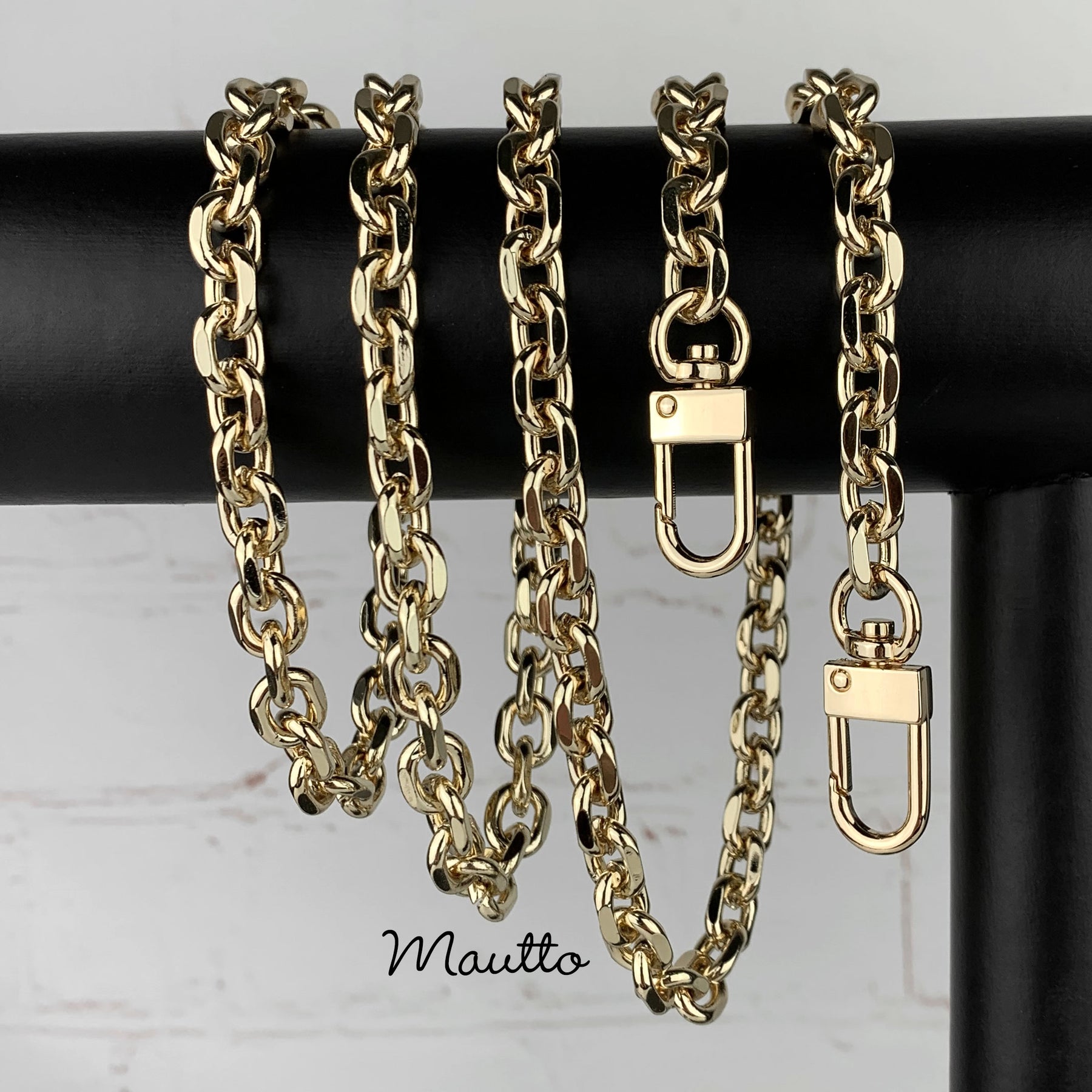Mautto Rolo Link Chain Strap - Light Gold Luxury Strap for Purses & Handbags 50 Crossbody / none; Chain Only