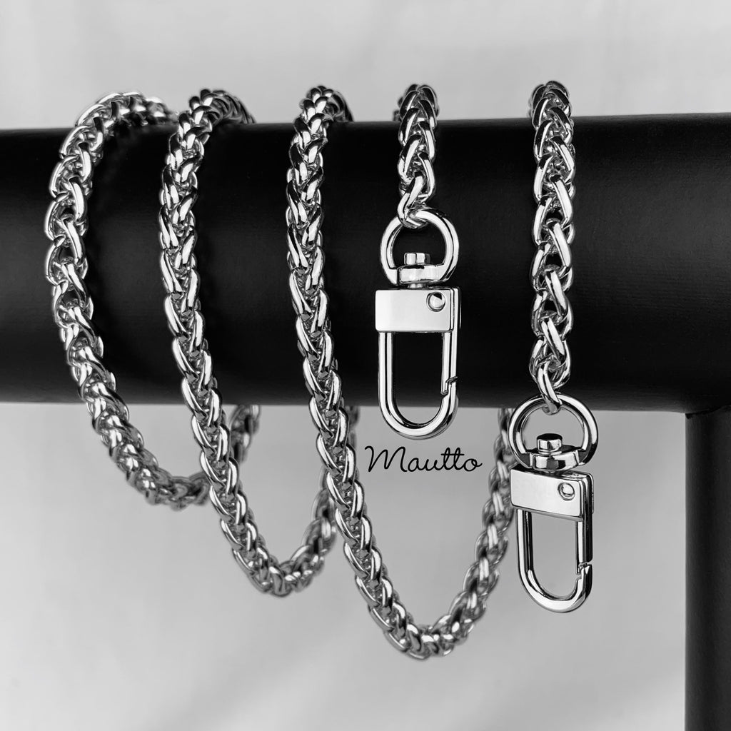 Twisted Braid Chain - Silver/Chrome Chain Luxury Strap for Petite Bags –  Mautto