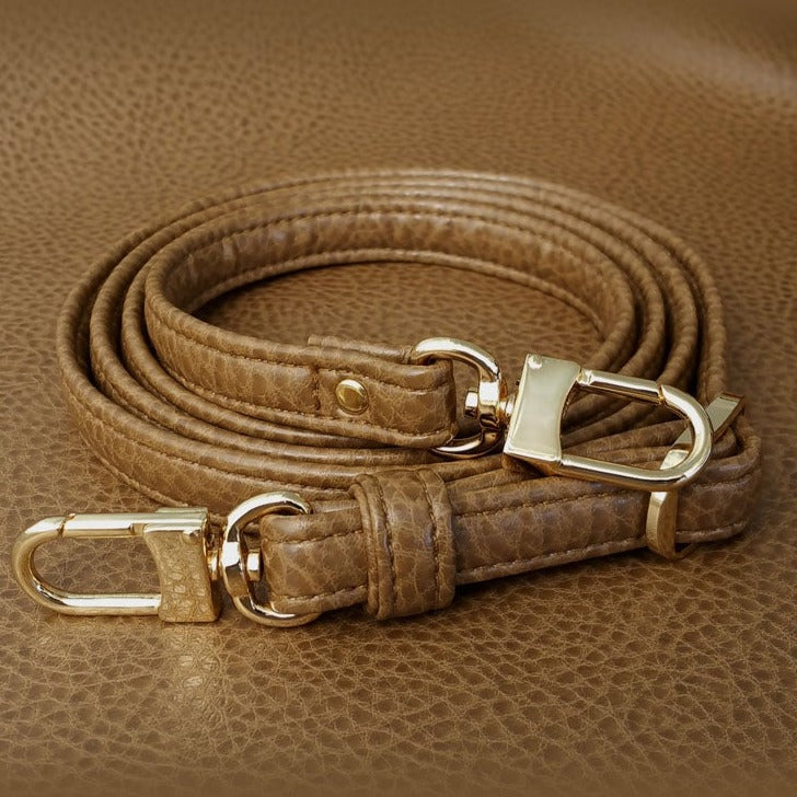 Wide, Leather Short Crossbody Strap - 40 inch Length, 1.5 inch (38mm) Wide  - Choose Gold-tone or Aged Gold Connector Style - Modern Colors Collection