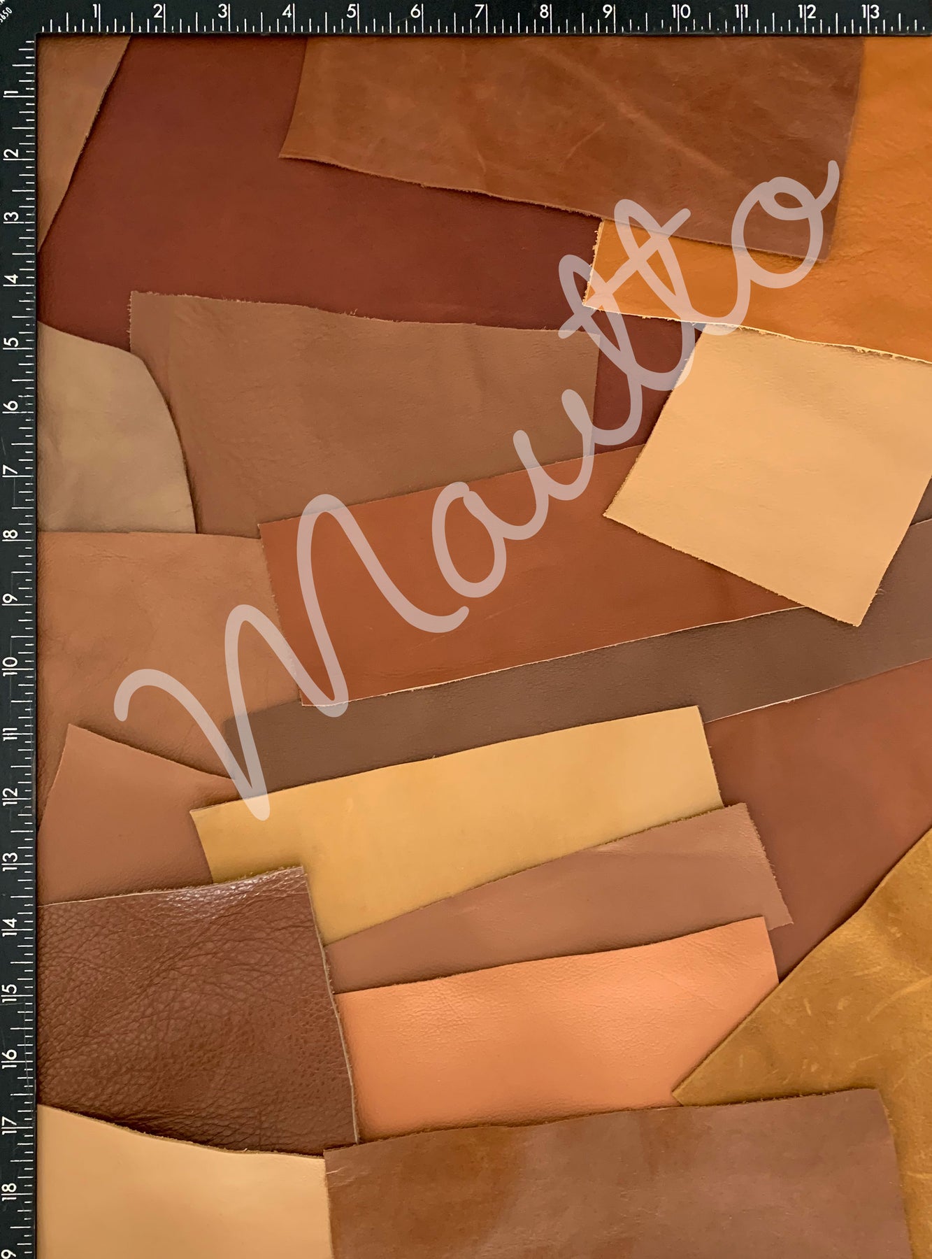 Tan Leather Pieces - 1 Pound Bag of Scraps & Remnants for Crafts