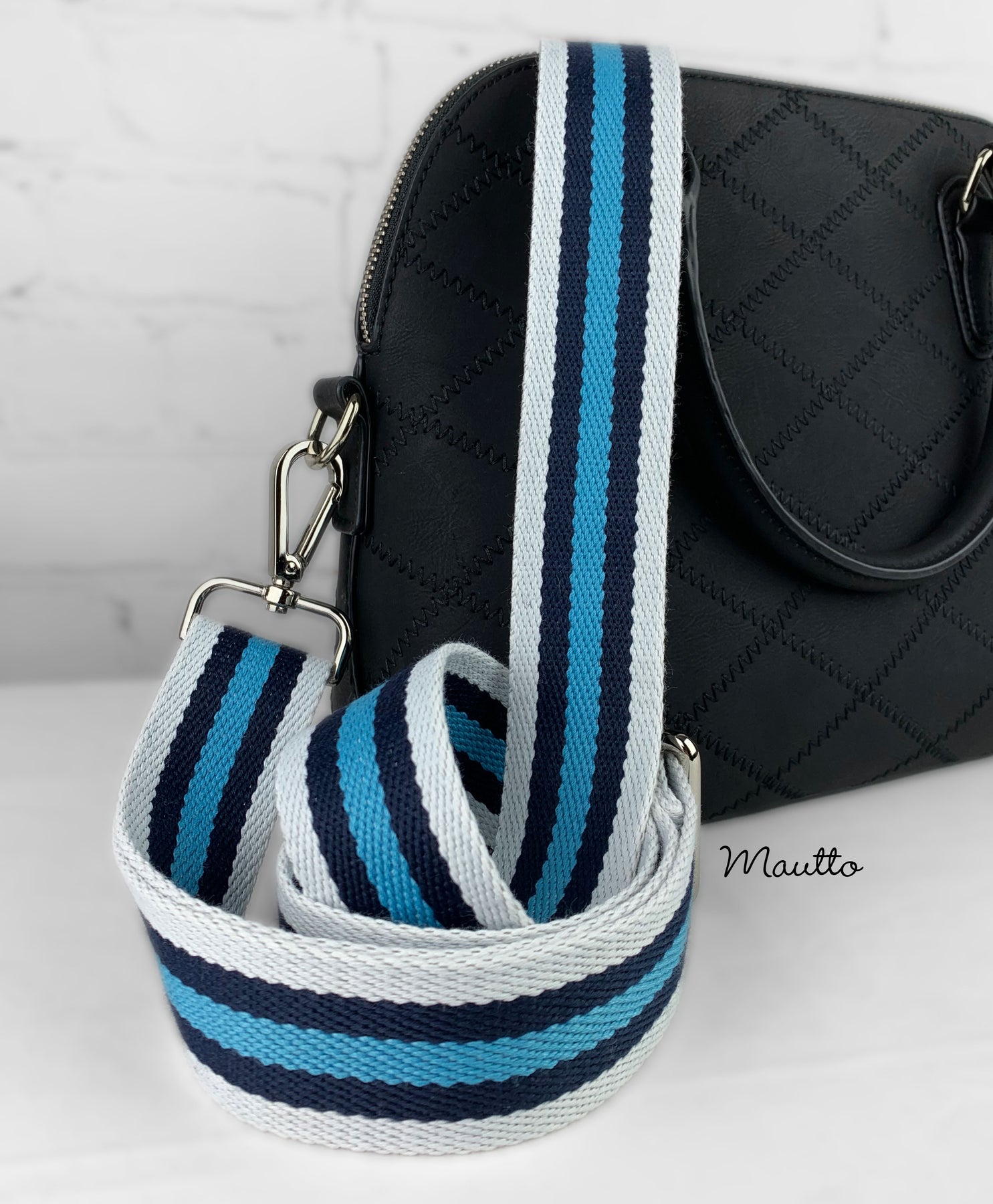 Crossbody / Messenger Bag Strap - Choose Leather Color - 50 Length, 1  Wide, #14 Tear-drop Hooks