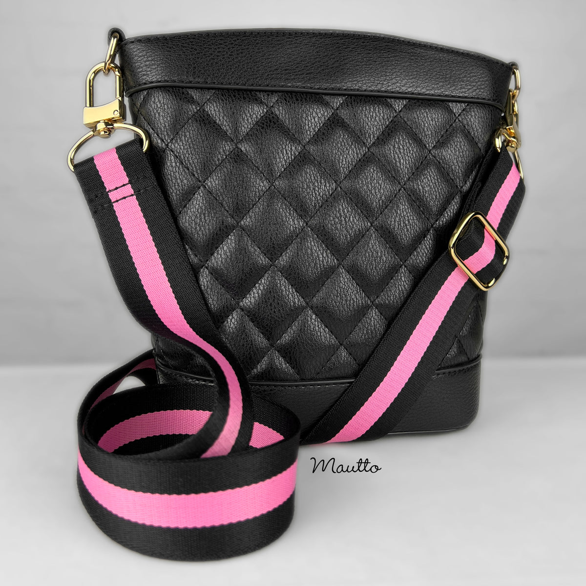 Pink & Black Strap for Pinktober - Adjustable Shoulder to